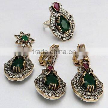 Path Of Love !! Victorian Multi Colour 925 Sterling Silver 4 Pieces Set, Online Silver Jewelry, Silver Jewelry 925 photo-5