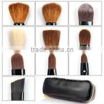 10 Pcs Wooden Handle Makeup Brushes Set w/ Case New HN1079