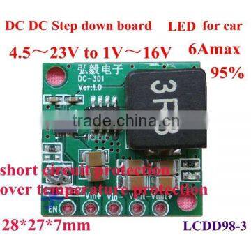 19v 18v 15v 12v 9v step down to 1.5v 3.3v 5v 6v dc buck converter circuit board 6A power module