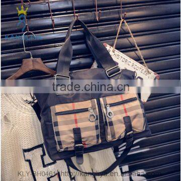Tote handbag with big pockets outside nylon material or oxford fabric shoulder bags for women