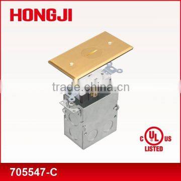 UL listed 1-Gang Box covers recessed floor plate single receptacle Brass Alloy