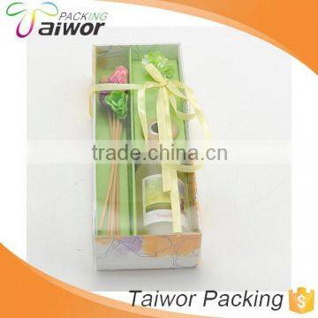 Custom Design Paper Packaging PVC Ribbon Rectangle Gift Cosmetic Box