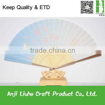 cloth bamboo hand fan with flower