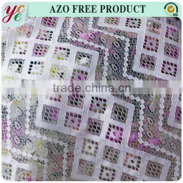 High quality100% nylon cheap lace diamond design nylon knitted lace fabric