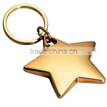 Golden Color Metal Star Fancy Keychains