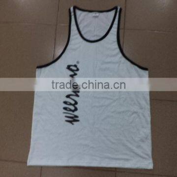 Mens 100% cotton white color tank top