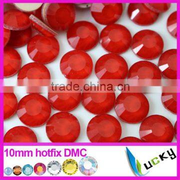 Big DMC round shape hotfix rhinestones red color