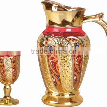 drinking glass water jug cup set