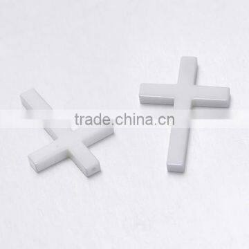 Fashion wholesale white ceramic cross charm high quality ceramic cross insert DIY Jewellery Fitting