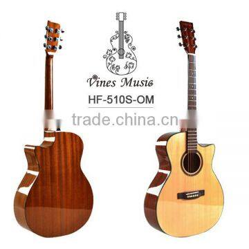 import 40inch solid spruce top cutaway acoustic guitar china