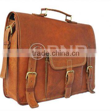 Vintage Style Handmade and handcrafted genuine and real leather satchel