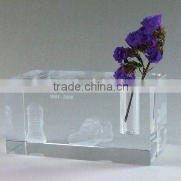 Image 3D Laser Crystal Cuboid Souvenir For Friends