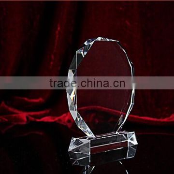 Blank Crystal Block Glass Plate With Customized Logo For Souvenirs