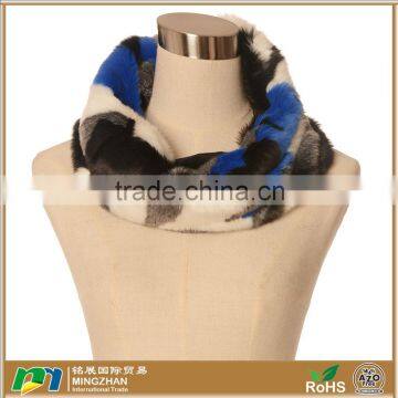 Winter Warm Faux Mink Fur Neck Plaid Scarf Collar Wrap Shawl