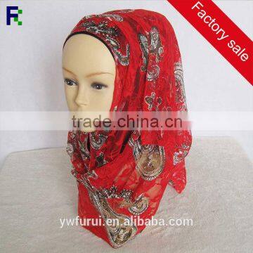 Lace Print Muslim Hijab Of Beautiful Charming Islamic Scarf