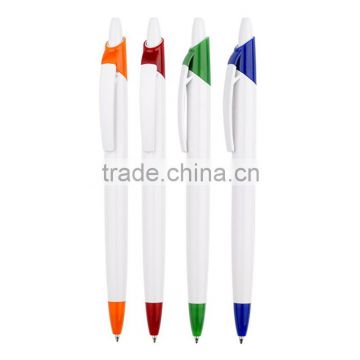 Office stationery promotional solid color barrel click action plastic ball pen