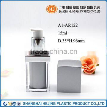 15ml silver color airless pump bottle with high quality