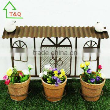 Rustic Antique Metal Garden Flower Plant Pot Holder