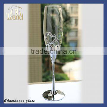 Wholesale Toasting Wine Glasses, Wine Glass Lead Free Goblet Clear Crystal 170ml Champagne Flutes With Crystal Stem for Wendding