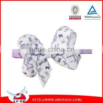 New Design Grosgrain Ribbon Hair Bows With Elastic Bands/Hair Accessories for Girls