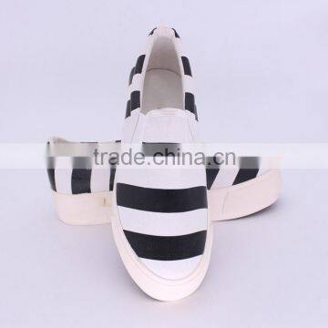 Striped Printed Upper Rubber Sole Platform Slip on Women Sneakers Cheap Casual Canvas Shoes 2016, Shoes Women Ladies photo-3