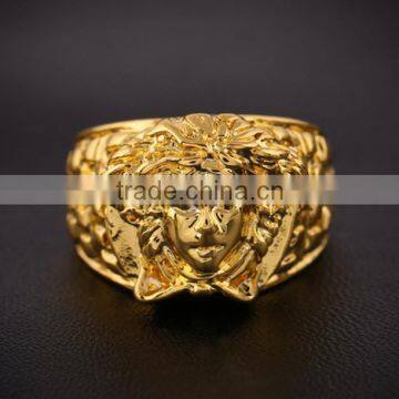Wholesale Fashion Man Medusa Gold Ring photo-2
