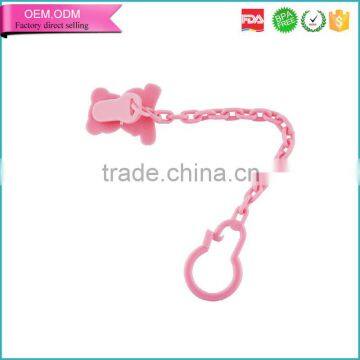 Lowest quotation little bear food grade plastic baby pacifier chain