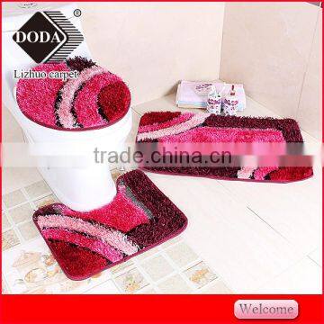 Machine Made Silk Carpet/long Pile Shaggy Carpet/bathroom Carpet Set