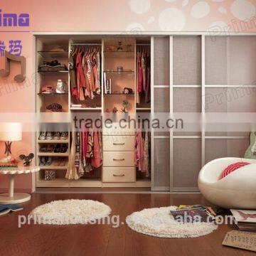 European style new design wardrobe aluminium glass door designs