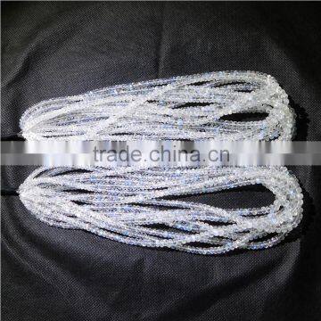 Natural Rainbow Moonstone Roundel Faceted Beads Lines