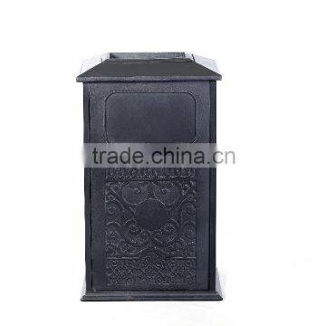 medium cover rectangular dustbin street trash can garden public patio aluminum dustbin