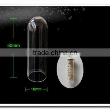 Vintage Brass Bronze Glass Tube Bottle Dome Pendant Charm Settings Jewelry Findings Supplies{]hollow Clear Glass Cover With Cap photo-4