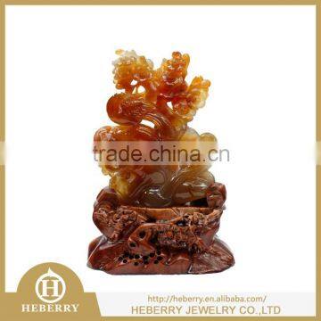 crystal red agate couple bird carving with for wedding gift or home decoration