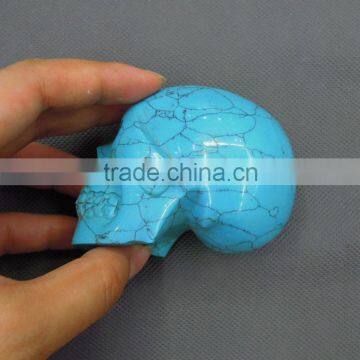 Blue Man-made Turquoise Human Skull Good for Home Decoration photo-4