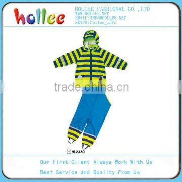 High quality Children rubber PU Rainsuit