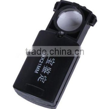 2014 Promotion gifts pocket led magnifier/acrylic lens/magnifier geneva quartz silicon watch fashion