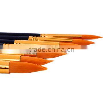 Cheap Price Art Supplier Free Sample 6Pcs Artist Painting Brushes Long Handle Round Nylon Hair Watercolor Paint Brush Set