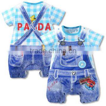 New Summer Baby Girl Romper Baby Boys Clothes Hello Kitty Cat Panda Dot Strap Short-sleeved One Pieces Jumpsuit Clothing photo-4