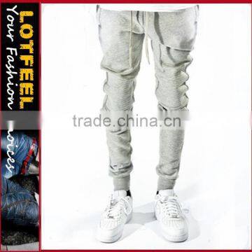 Grey biker JOGGERS man pants moto jogger pants gym pants (lotbike077)