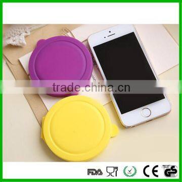 Small pocket portable makeup mirror silicone cosmetic mirror