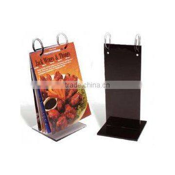 2015 Hot High Transparent Acylic Restaurant Menu Cover With Iron Ring Wholesales