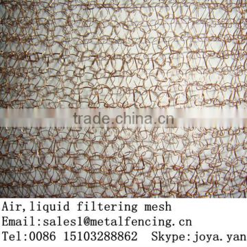 Interlocking loop pattern copper wire air, liquid filtering mesh