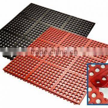 Oil resistant interlocking rubber matting anti fatigue workshop rubber flooring mat anti skid rubber mat