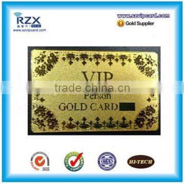 Custom Design CR 80 Size Printable Gold Metal Business Card With Contact Chip or Magnetic Stripe