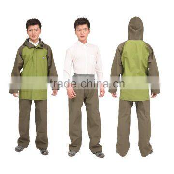 MOQ accepatable fashion water proof rain suit rain coat suitable for sanitation workers