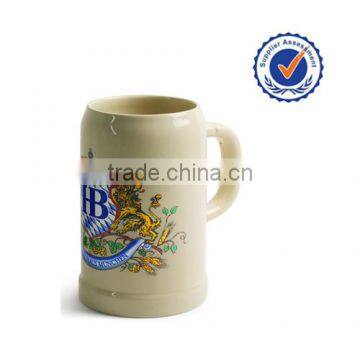Functional Wine Barrel German Ceramic Custom beer mug with handle