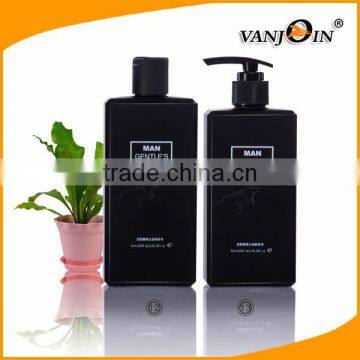 Black Square Plastic Shower Cream Bottle with Pump or Disc Cap