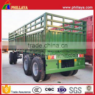 Light weight agricultural tipping 3 Axle 2 axle Flatbed side wall dolly full trailers drawbar box trailer for sale