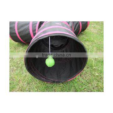 Free Sample 2016 Purple 190T Polyster Cat Tunnel With Plastic Ball Toy Pet Toy Cat Playing Tunnels photo-4