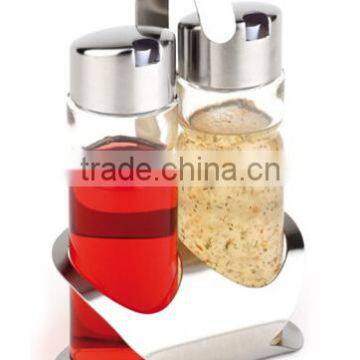 Kitchen Accessories Oil and Vinegar Stainless Steel Cruet Set With Rack photo-2